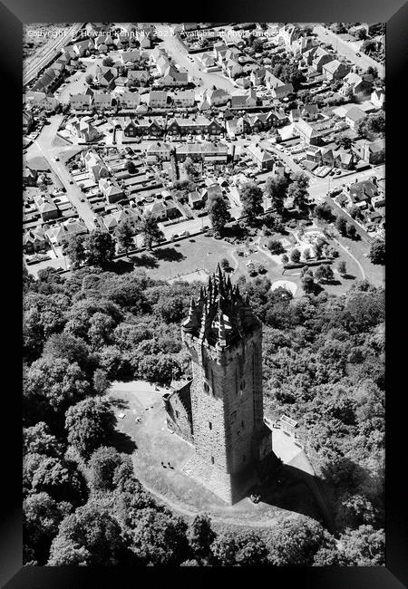 Wallace Monument from the air Framed Print by Howard Kennedy