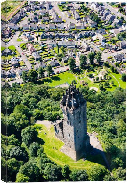 Wallace Monument from the air Canvas Print by Howard Kennedy