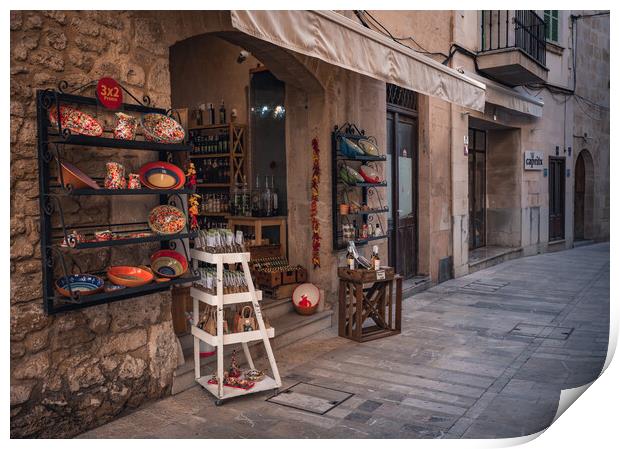 Old town alcudia shop Print by Jason Thompson