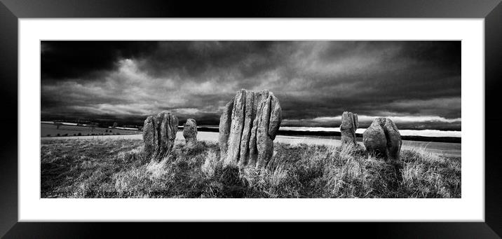 Duddo Stone Circle Framed Mounted Print by Jim Gibson