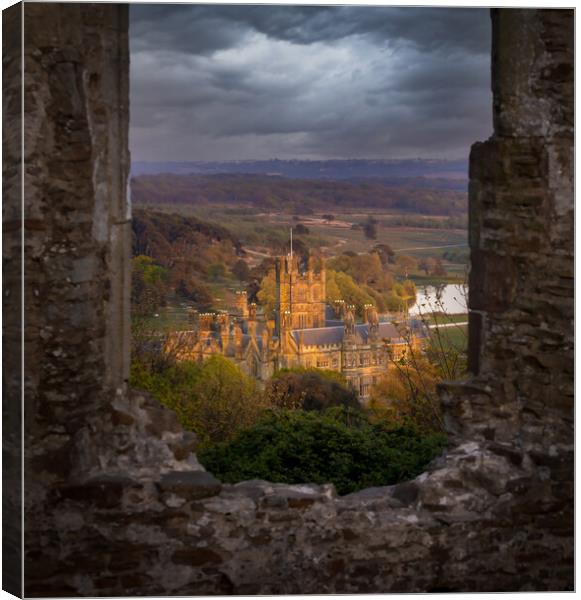 Margam Castle from Capel Mair Canvas Print by Leighton Collins