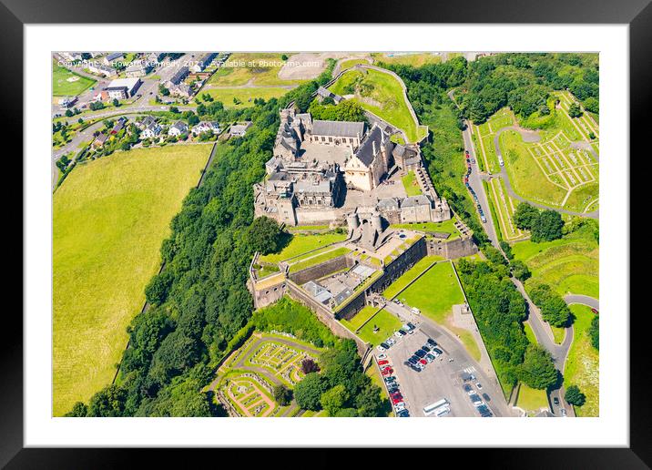 Stirling Castle from the air Framed Mounted Print by Howard Kennedy
