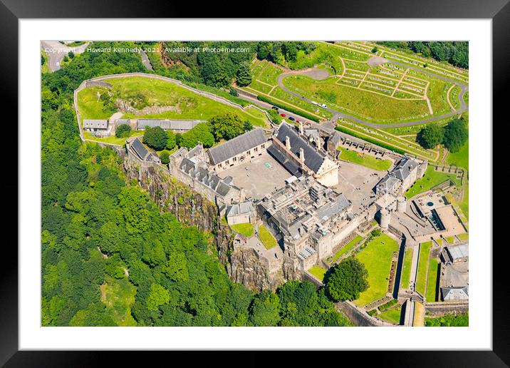 Stirling Castle from the air Framed Mounted Print by Howard Kennedy