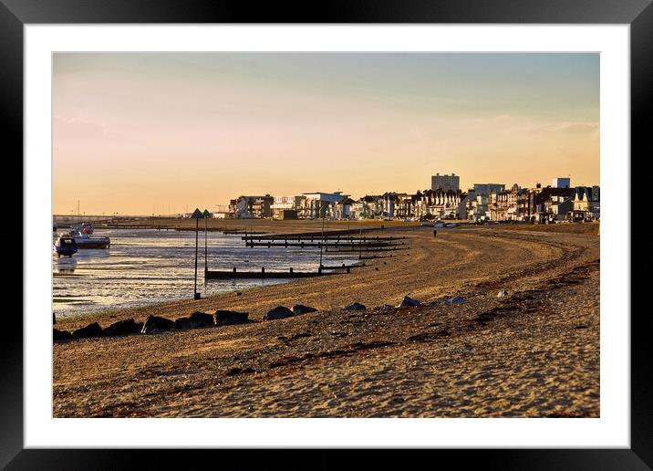 Thorpe Bay Beach Essex England Framed Mounted Print by Andy Evans Photos