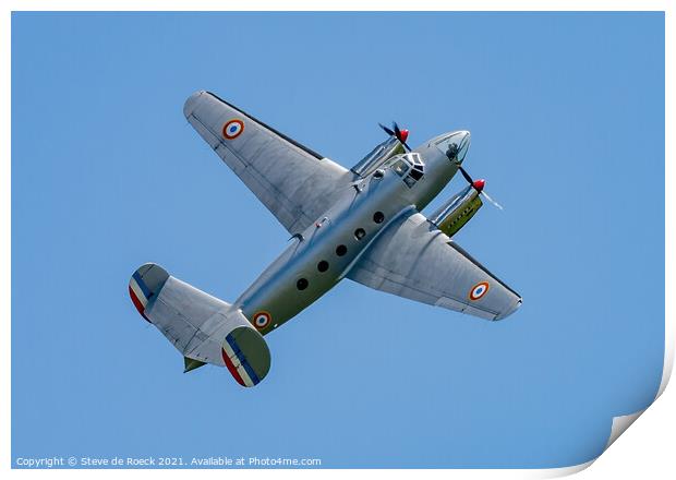 Dassault Flamant Steep Turn Print by Steve de Roeck