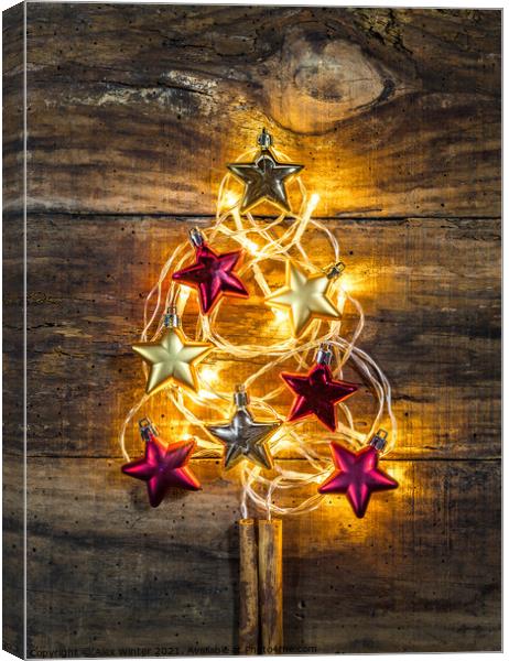 Festive Illumination Christmas tree Canvas Print by Alex Winter