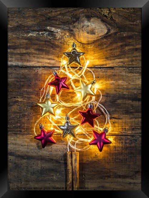 Festive Illumination Christmas tree Framed Print by Alex Winter
