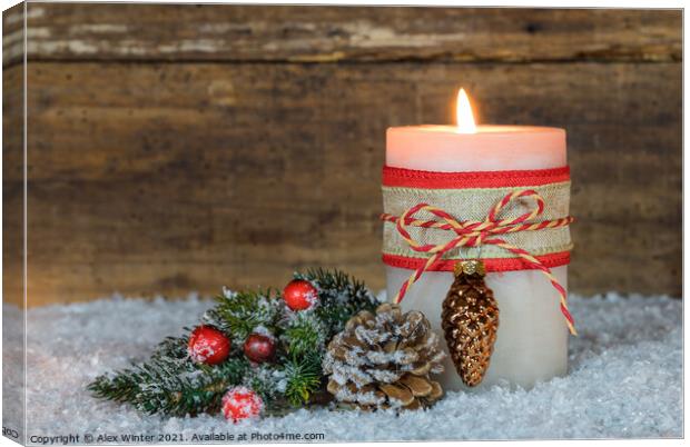 christmas candle Canvas Print by Alex Winter