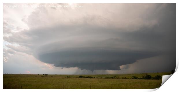 Supercell & Tornado in Eastern Kansas Print by Stuart Wilson
