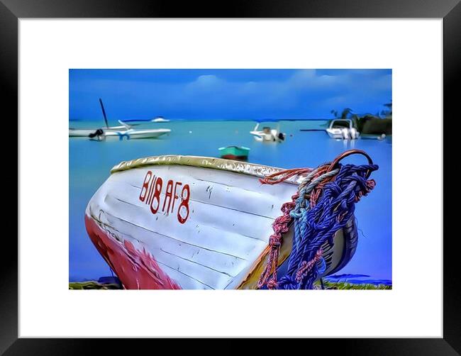 Fishing boat onshore Framed Print by Rachid Karroo