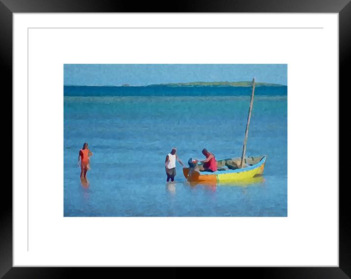 Fishermen of Mauritius Framed Mounted Print by Rachid Karroo