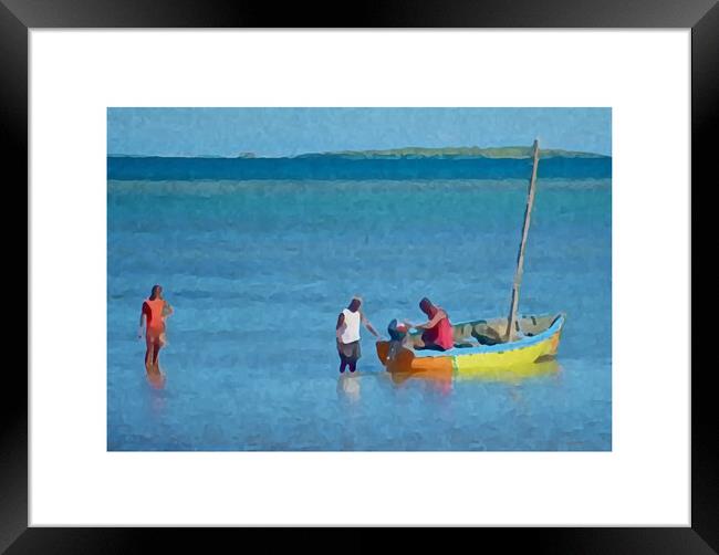 Fishermen of Mauritius Framed Print by Rachid Karroo