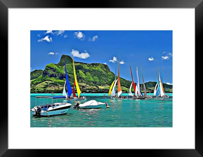 Pirogue Regatta  Framed Print by Rachid Karroo