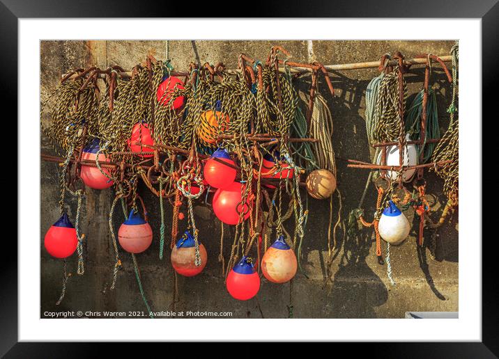 Fishing nets and bouys at Sheringham Norfolk Framed Mounted Print by Chris Warren