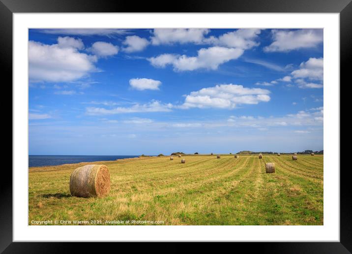 Hay bales field Weybourne Norfolk Framed Mounted Print by Chris Warren