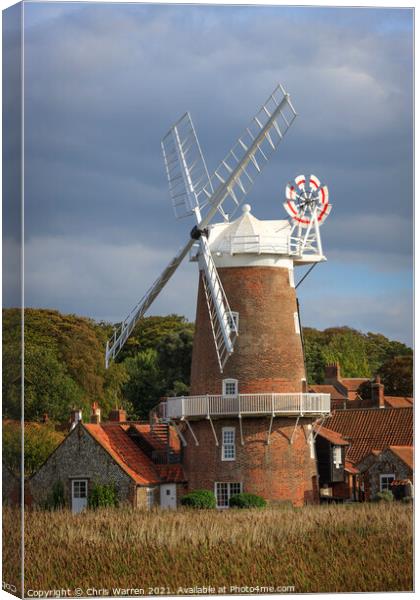 Windmill at Cley Next The Sea Norfolk Canvas Print by Chris Warren
