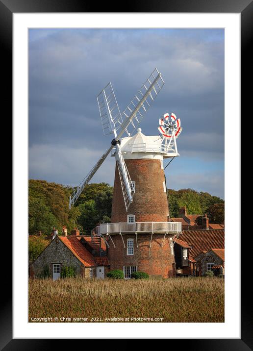 Windmill at Cley Next The Sea Norfolk Framed Mounted Print by Chris Warren