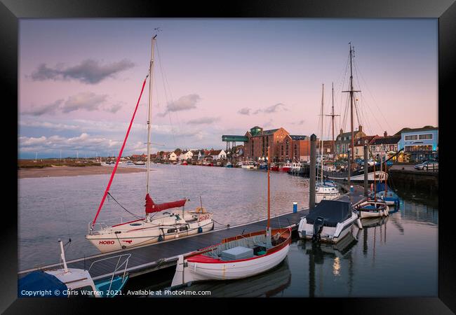 Boats moored at Wells-next-the-Sea Norfolk Framed Print by Chris Warren