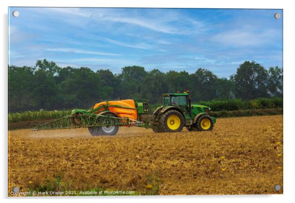 Crop Spraying fields in Hampshire Acrylic by Mark Draper