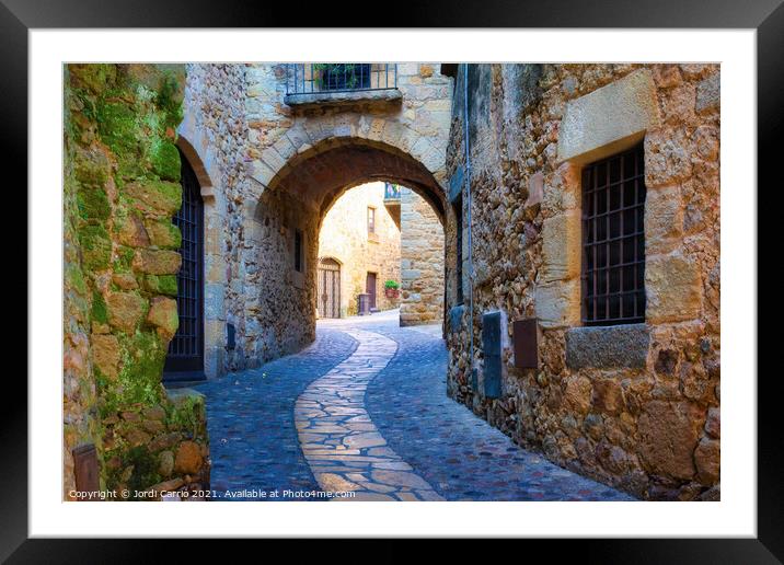 A tour of the historic center of Pals - Orton glow Edition Framed Mounted Print by Jordi Carrio