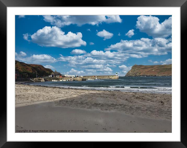 Serene Port Erin Shoreline Framed Mounted Print by Roger Mechan