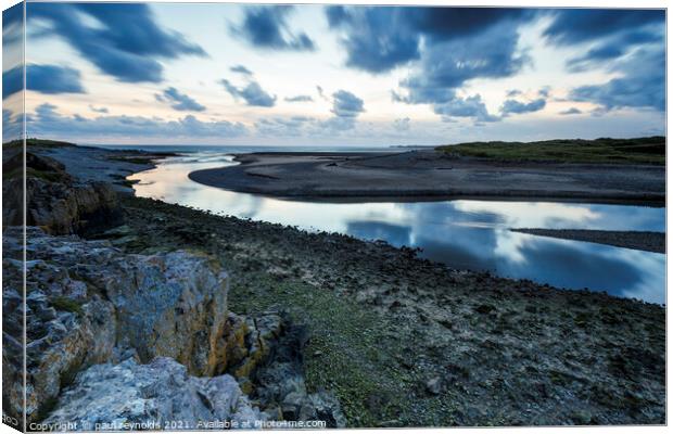 Ogmore By Sea sunset Canvas Print by paul reynolds