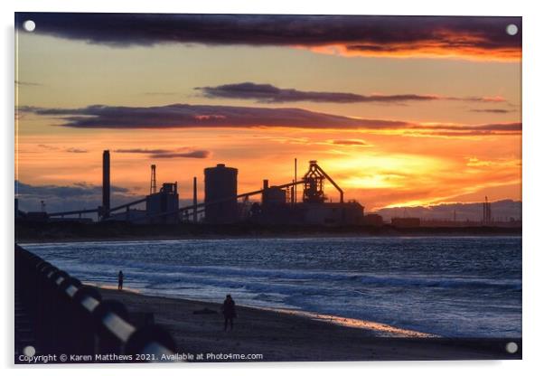 Industrial sunset Acrylic by Karen Matthews