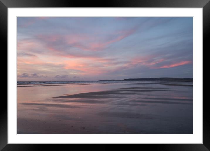 Pastel sunset colours of Westward Ho! Framed Mounted Print by Tony Twyman