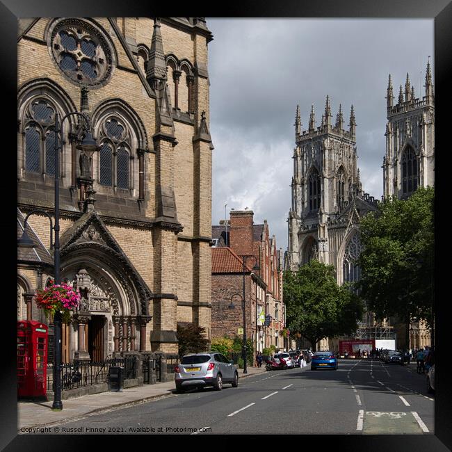 York Minster Cathedral in Britain Framed Print by Russell Finney