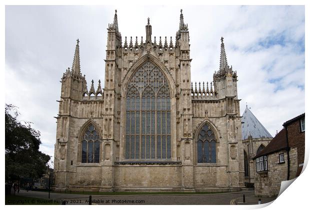 York Minster Cathedral in Britain Print by Russell Finney