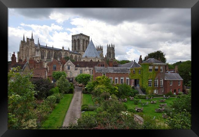 York Minster Cathedral in Britain Framed Print by Russell Finney