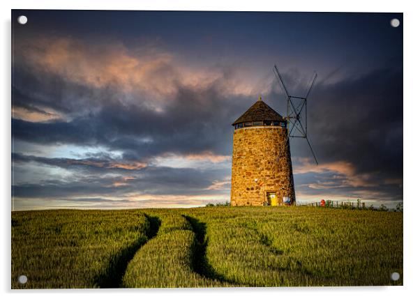 St Monan's Windmill Acrylic by Alan Sinclair