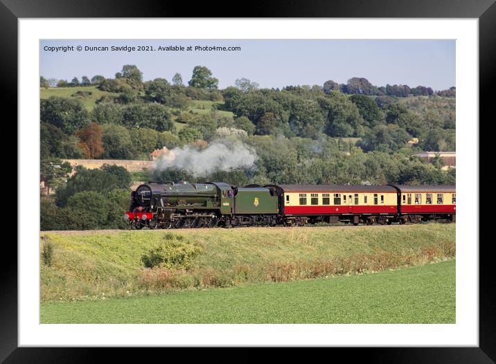 Royal Scot Steam train on the Great Western Envoy Framed Mounted Print by Duncan Savidge