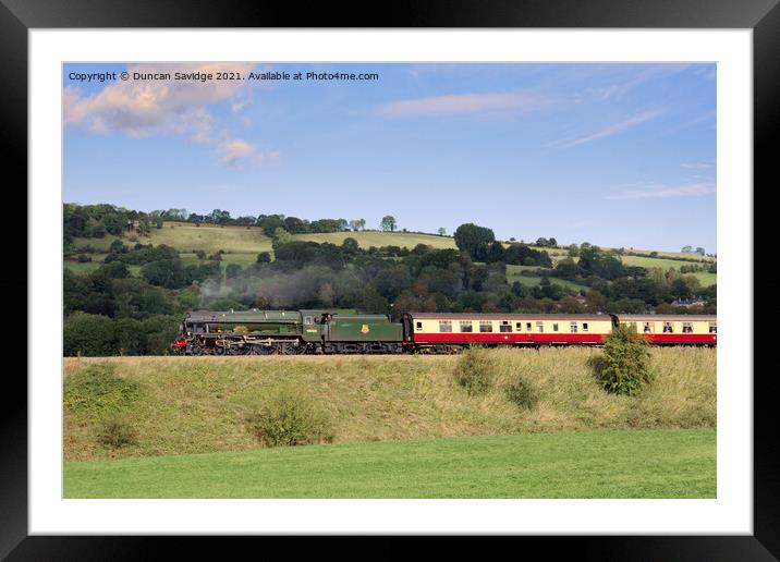 Side view of Royal Scot steam train  Framed Mounted Print by Duncan Savidge