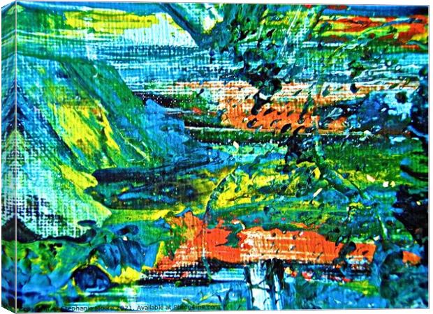 Abstract in green, blue and orange Canvas Print by Stephanie Moore