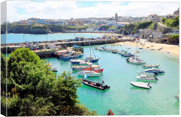 Newquay harbour, Cornwall. Canvas Print by john hill