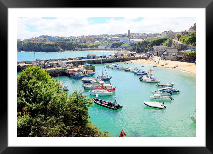 Newquay harbour, Cornwall. Framed Mounted Print by john hill