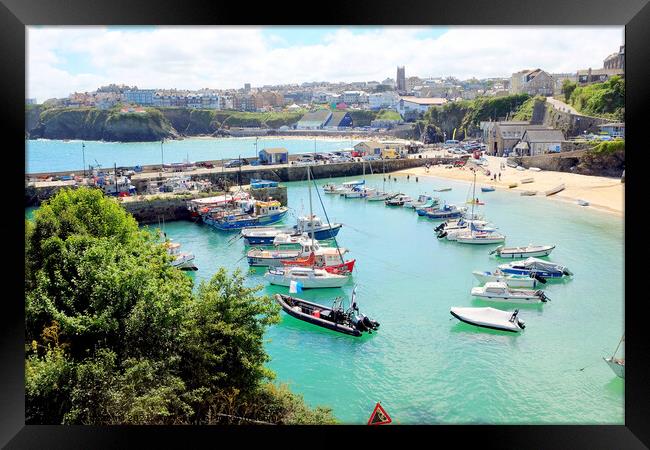 Newquay harbour, Cornwall. Framed Print by john hill