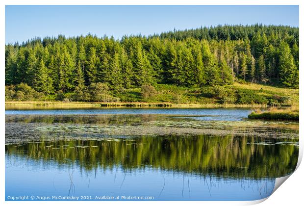 Loch Peallach reflections, Isle of Mull Print by Angus McComiskey