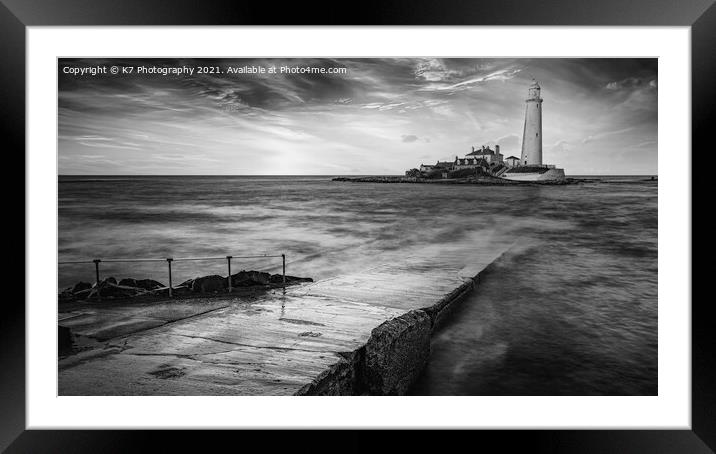 St Marys Lighthouse Framed Mounted Print by K7 Photography