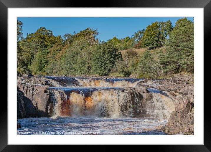 Low Force Waterfall, Teesdale in October Sunshine Framed Mounted Print by Richard Laidler