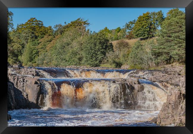 Low Force Waterfall, Teesdale in October Sunshine Framed Print by Richard Laidler