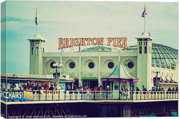 Brighton Pier Brighton East Sussex  Canvas Print by Chris Warren