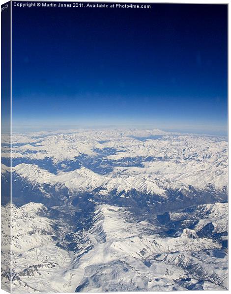 Southern Alps from 38000 feet Canvas Print by K7 Photography