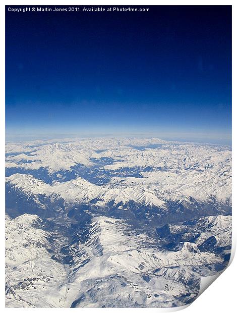 Southern Alps from 38000 feet Print by K7 Photography