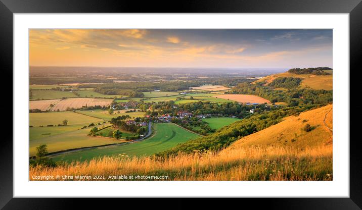 View from Devils Dyke Brighton East Sussex England Framed Mounted Print by Chris Warren