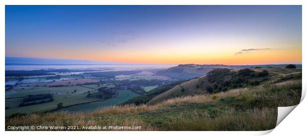 View from Devils Dyke Brighton East Sussex England Print by Chris Warren