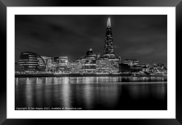 London at night Framed Mounted Print by Ian Mayou