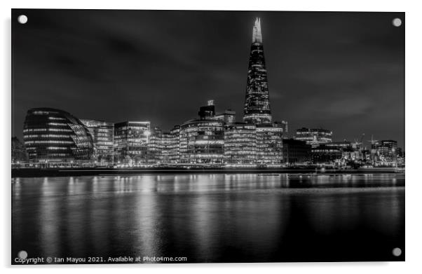 London at night Acrylic by Ian Mayou