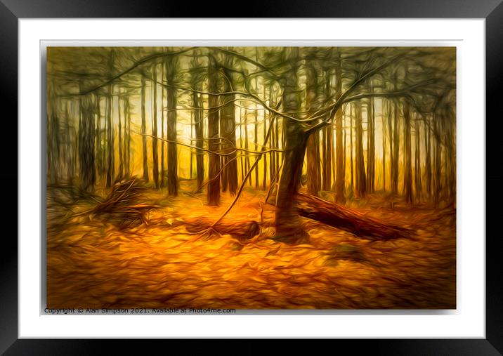 Autumn Woods (abstract) Framed Mounted Print by Alan Simpson